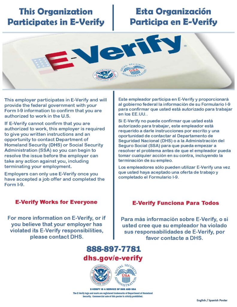 e-poster about e-verify participation